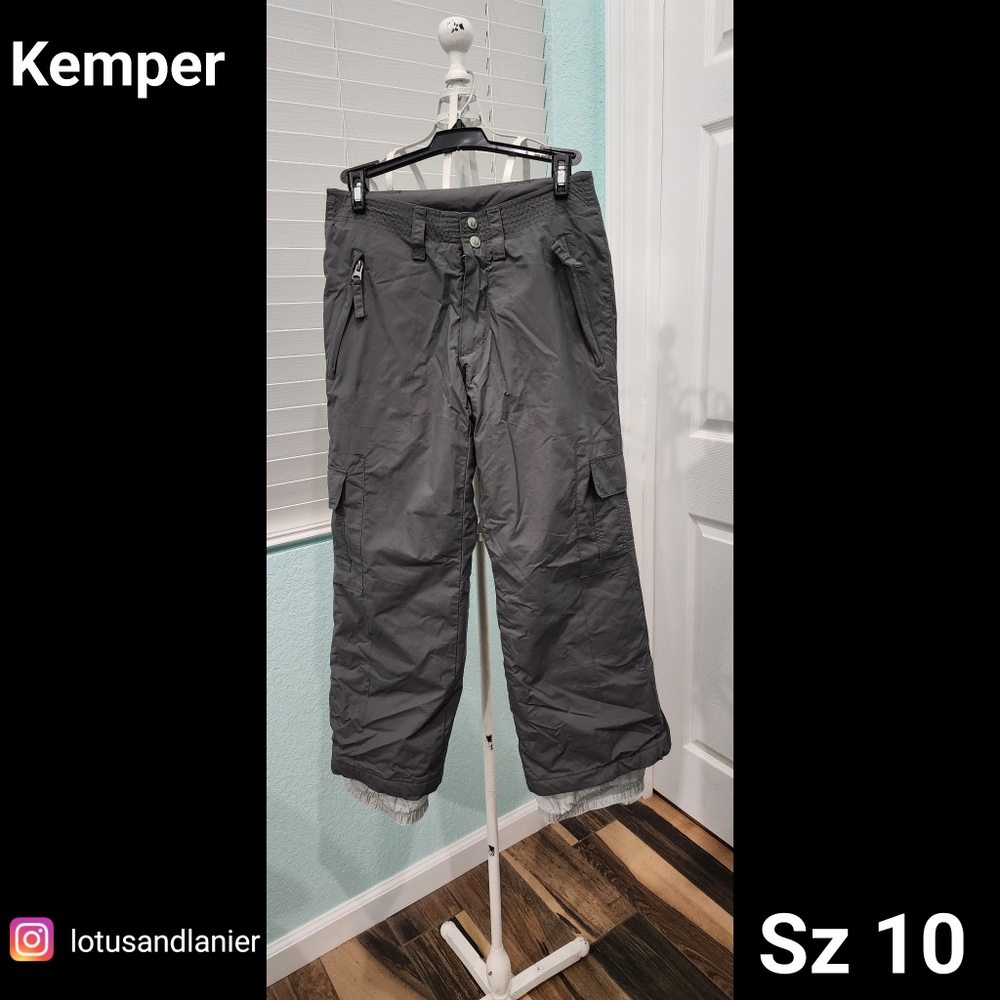 Kemper Women's Gray Cargo Snow Pants Sz 10
